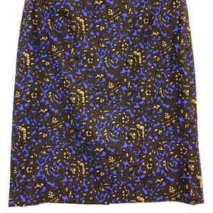 J.Crew Printed Pencil Skirt Blue Brown Style 85991